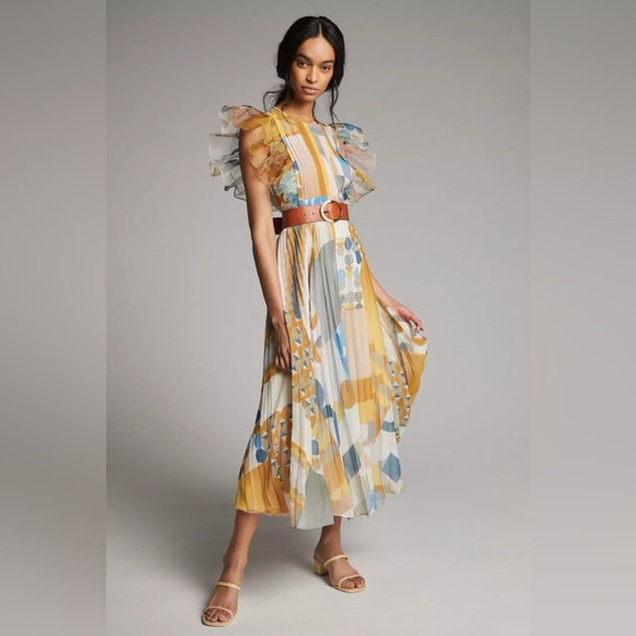 Anthropologie Dresses & Skirts - PANKAJ & NIDHI Norma Pleated Maxi Dress - Sz 0